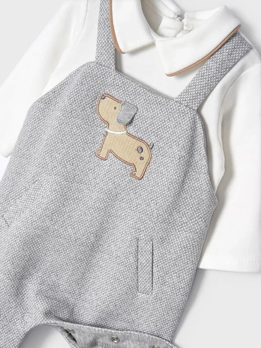 Woofle Patterned Romper Grey | Mayoral | Mayoral | Jenni Kidz