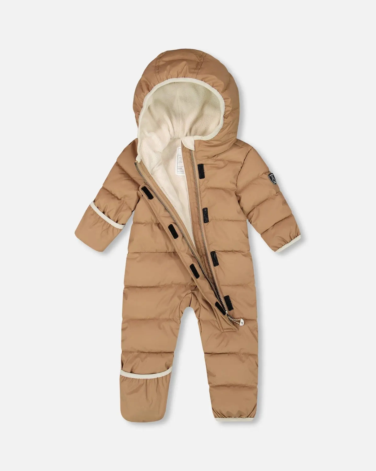 Baby Cloud snowsuit chanterelle with fleece-lined hood and zipper details
