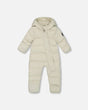 Deux Par Deux One-Piece Baby Cloud Snowsuit Off-White front view