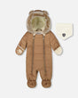 Deux Par Deux One-Piece Baby Layette Snowsuit Chanterelle front view