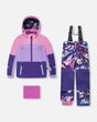 Deux par Deux purple mountain TEKNIK snowsuit – jacket and pants set front view