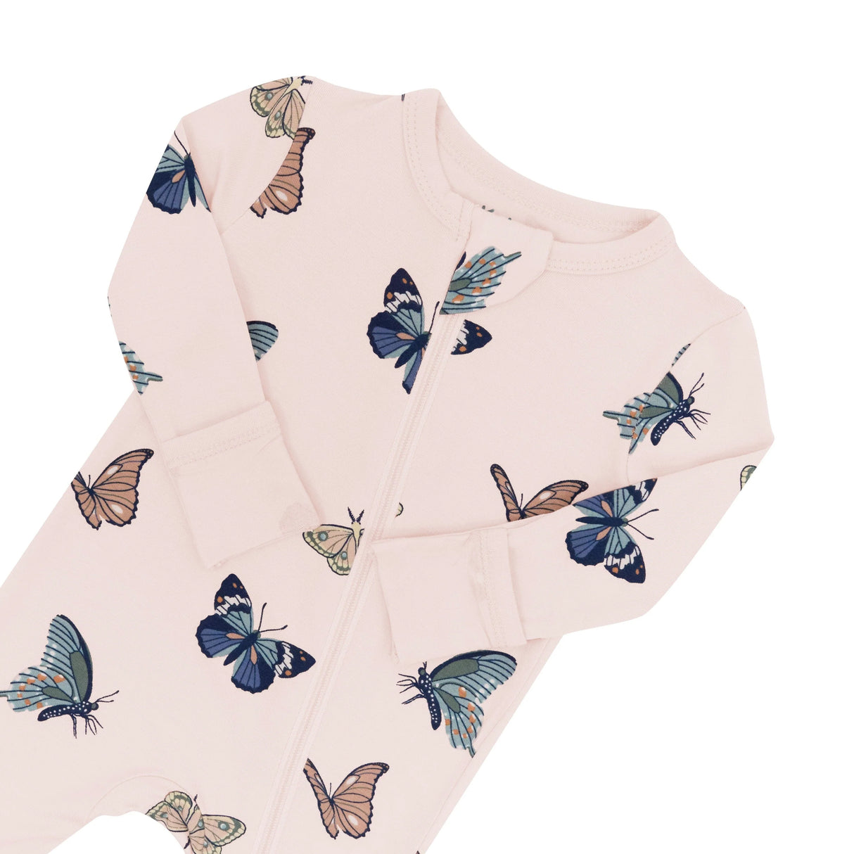Zippered Romper in Blush Butterfly | Kyte Baby