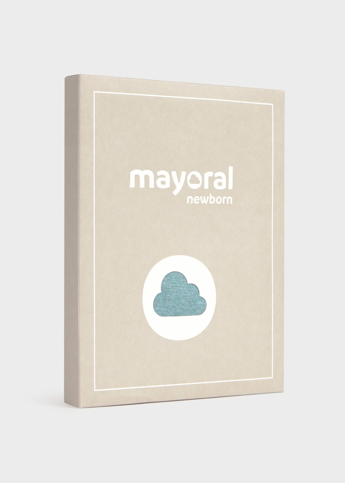 Mayoral newborn gift box in beige with a cloud logo
