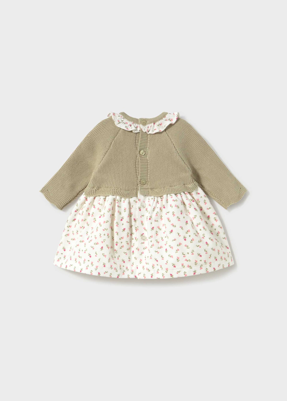 Mayoral newborn girl knit dress in Bay Leaf, sizes 2-18M – product view 3