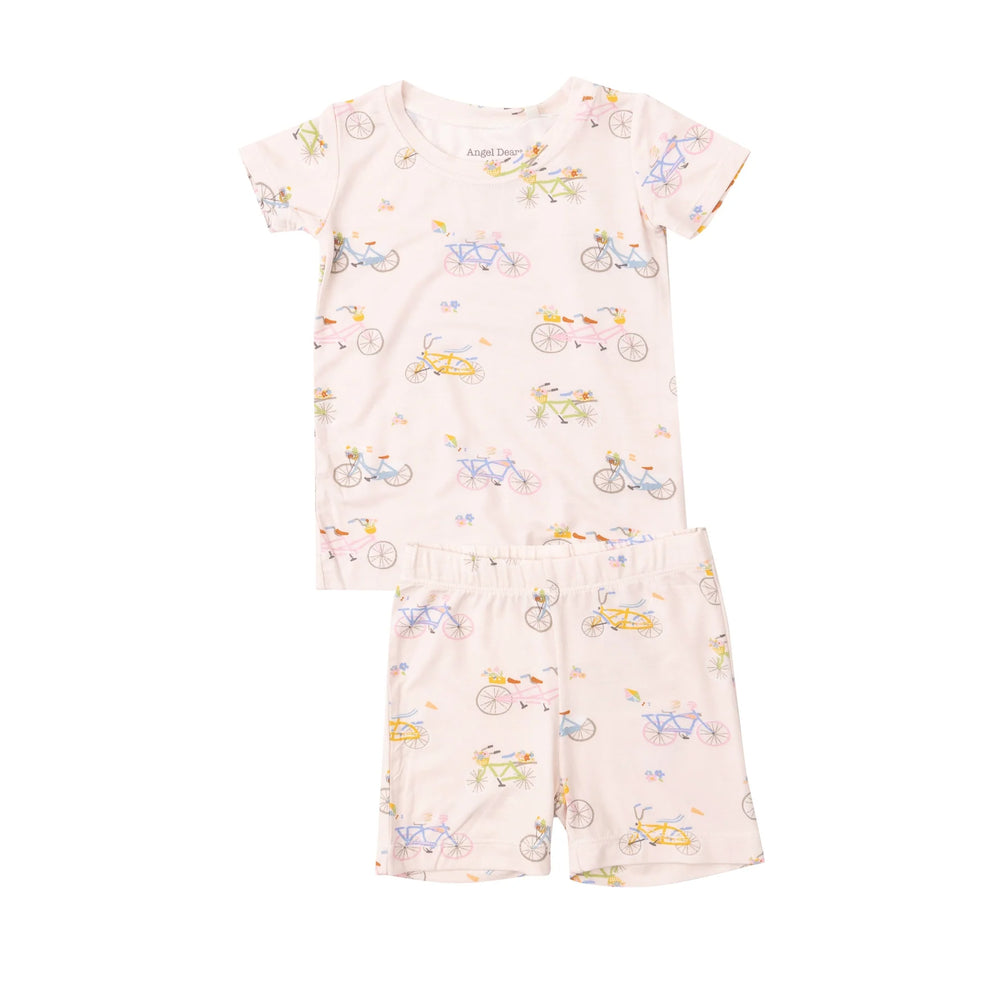 Short Loungewear Set - Bikes Pink | Angel Dear - Jenni Kidz