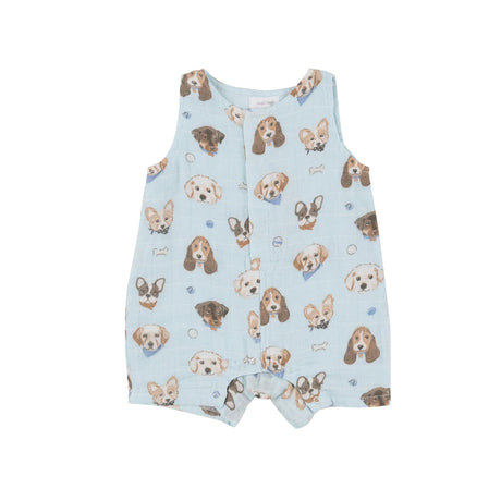 Shortie Romper - Vintage Puppy Faces | Angel Dear - Jenni Kidz