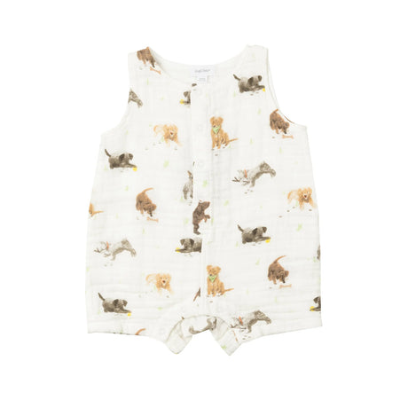 Shortie Romper - Watercolor Puppies | Angel Dear - Jenni Kidz