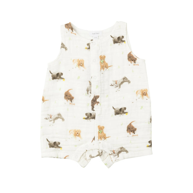 Shortie Romper - Watercolor Puppies | Angel Dear - Jenni Kidz