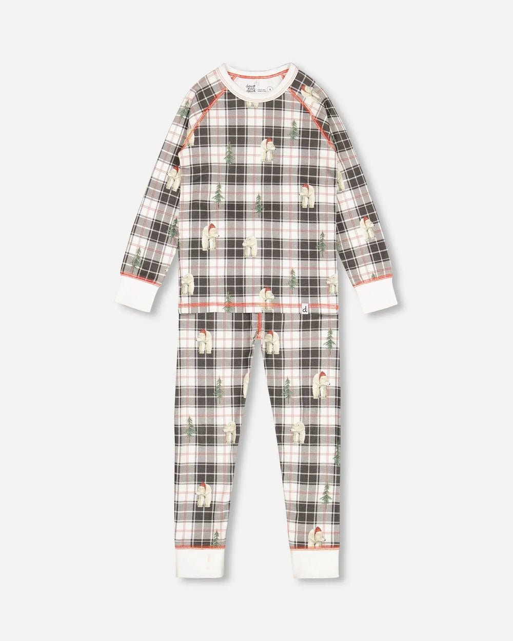 Organic Cotton Kids Christmas Family Two Piece Printed Polar Bear Boys Pajama Set | Deux par Deux | Jenni Kidz