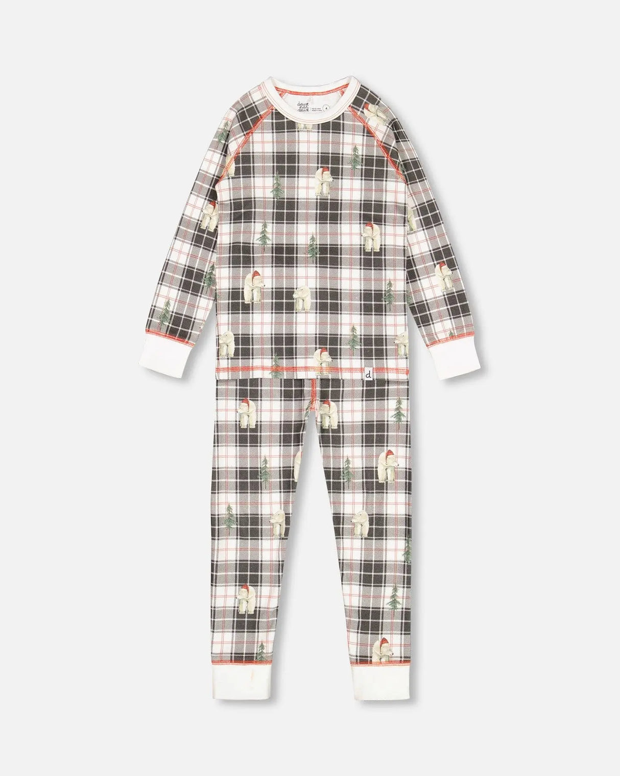Organic Cotton Kids Christmas Family Two Piece Printed Polar Bear Boys Pajama Set | Deux par Deux | Jenni Kidz