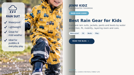 Kids rain gear guide for rain suits boots water protection fit and mobility