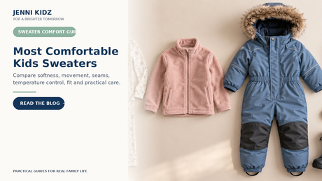 Kids sweater comfort guide comparing softness fit movement layering and care