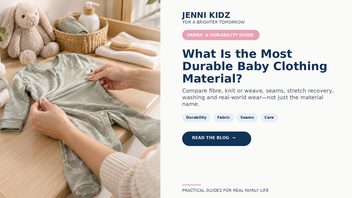 Baby clothing material durability guide for fabric construction seams stretch and care