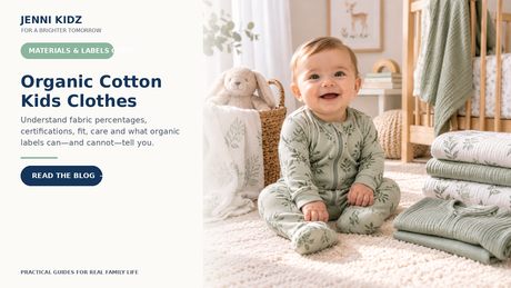 Organic cotton kids clothing guide for labels certifications fit and care