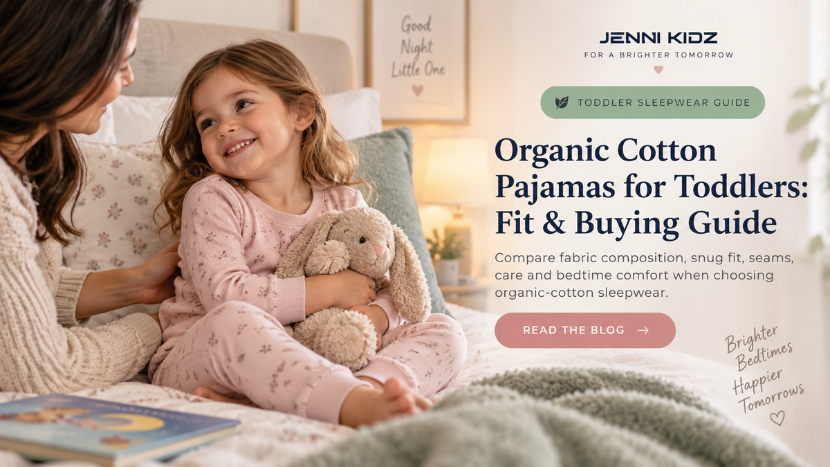 Organic cotton toddler pajamas guide for fabric fit seams care and bedtime comfort