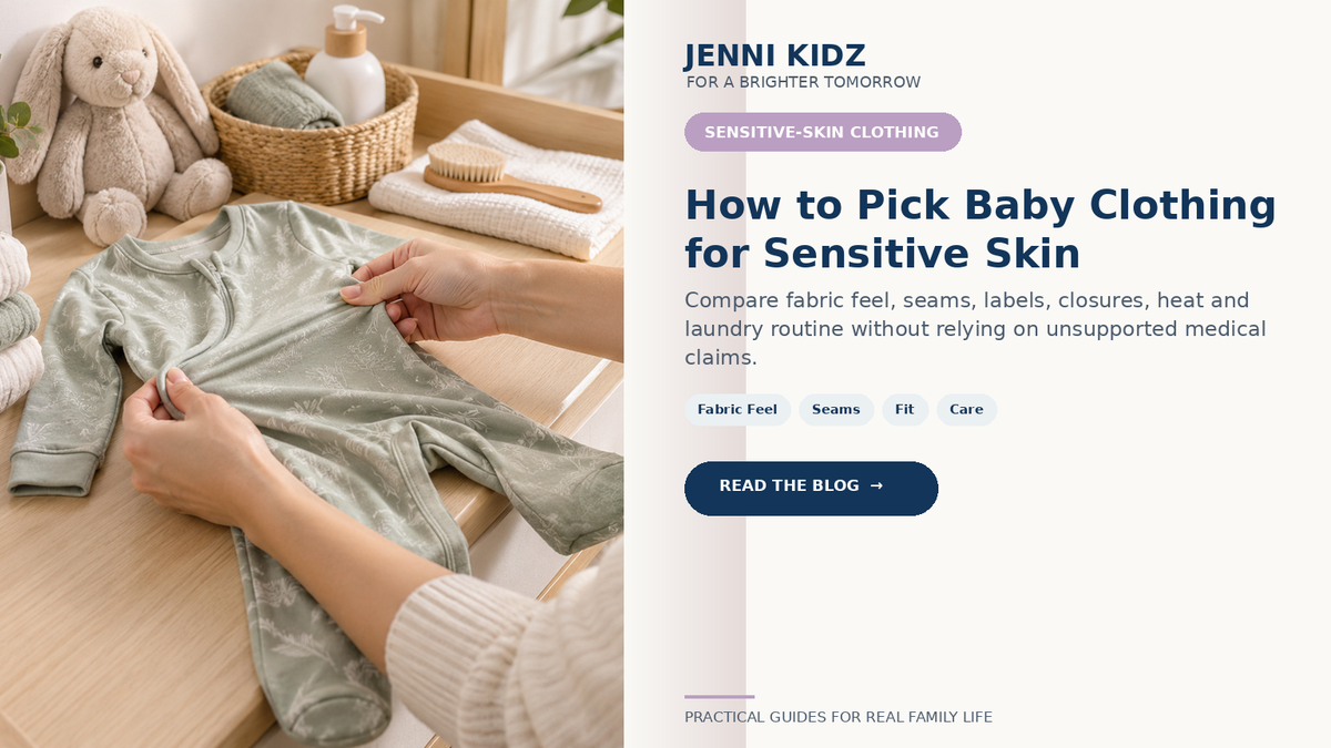 Baby clothing guide for sensitive skin covering fabric feel seams fit and laundry care