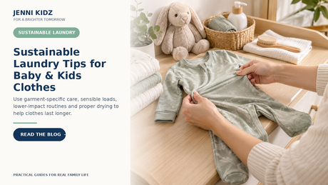 Sustainable laundry guide for baby and kids clothes using practical garment care and drying