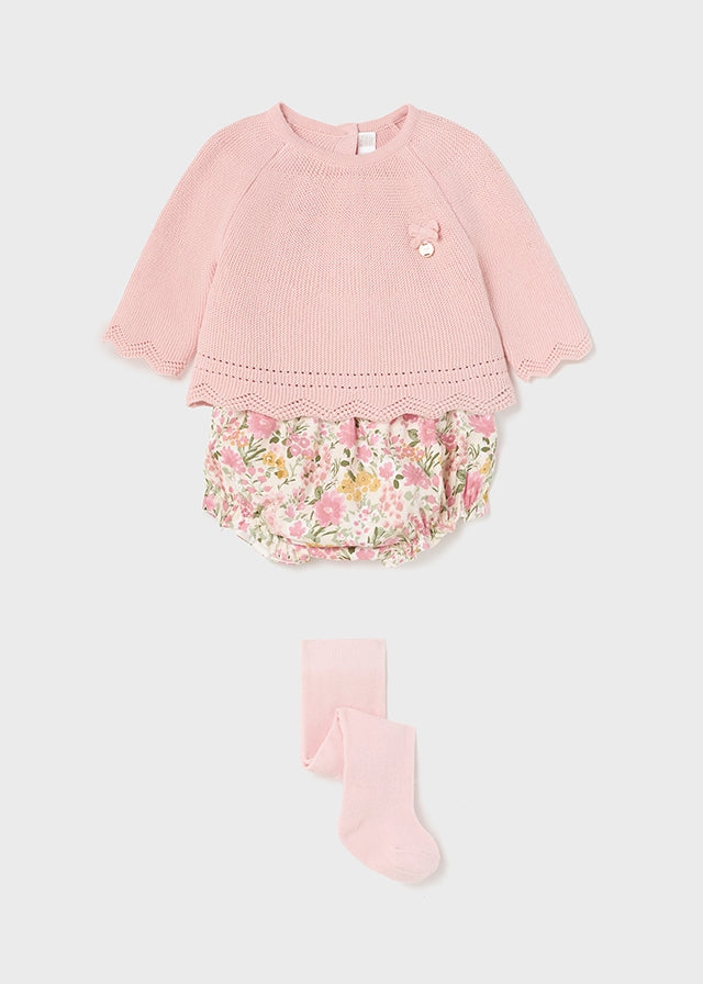 Baby Girl 3-Piece Bloomer, Sweater and Legging Set | Mayoral - Jenni Kidz