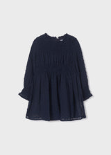 Girls Navy Chiffon Dress | Mayoral - Jenni Kidz