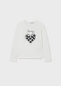 Girls Heart Long Sleeved T-Shirt - White | Mayoral - Jenni Kidz