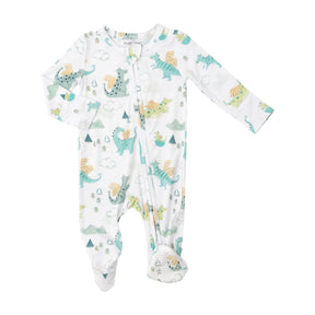 Angel Dear Dragons bamboo two-way zipper footie for baby boys