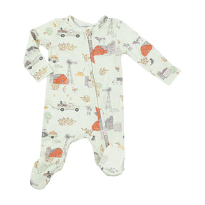 Angel Dear Hay Farmer unisex two-way zipper footie