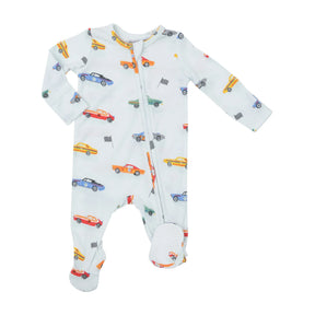 Angel Dear Muscle Cars two-way zipper footie for baby boys