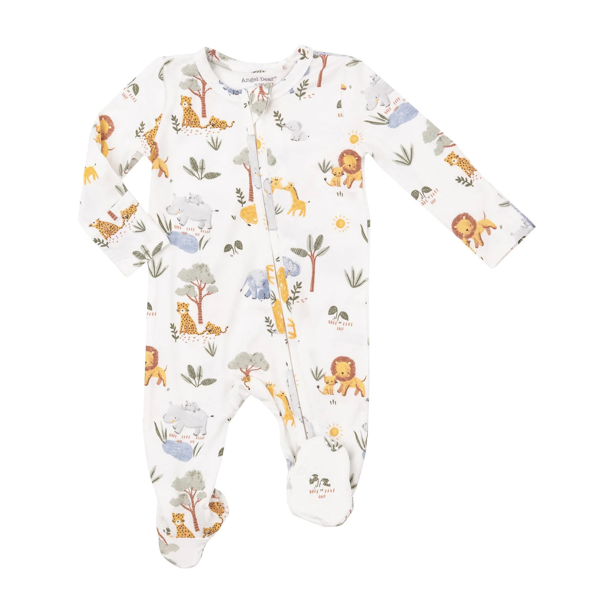 Two Way Zipper Footie - Painted Safari Animals | Angel Dear - Jenni Kidz