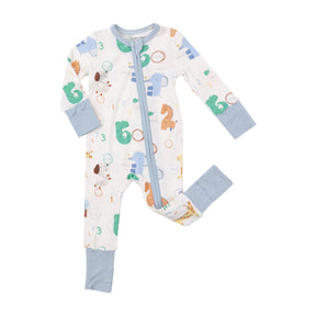 Angel Dear Animal Numbers two-way zipper romper for baby boys