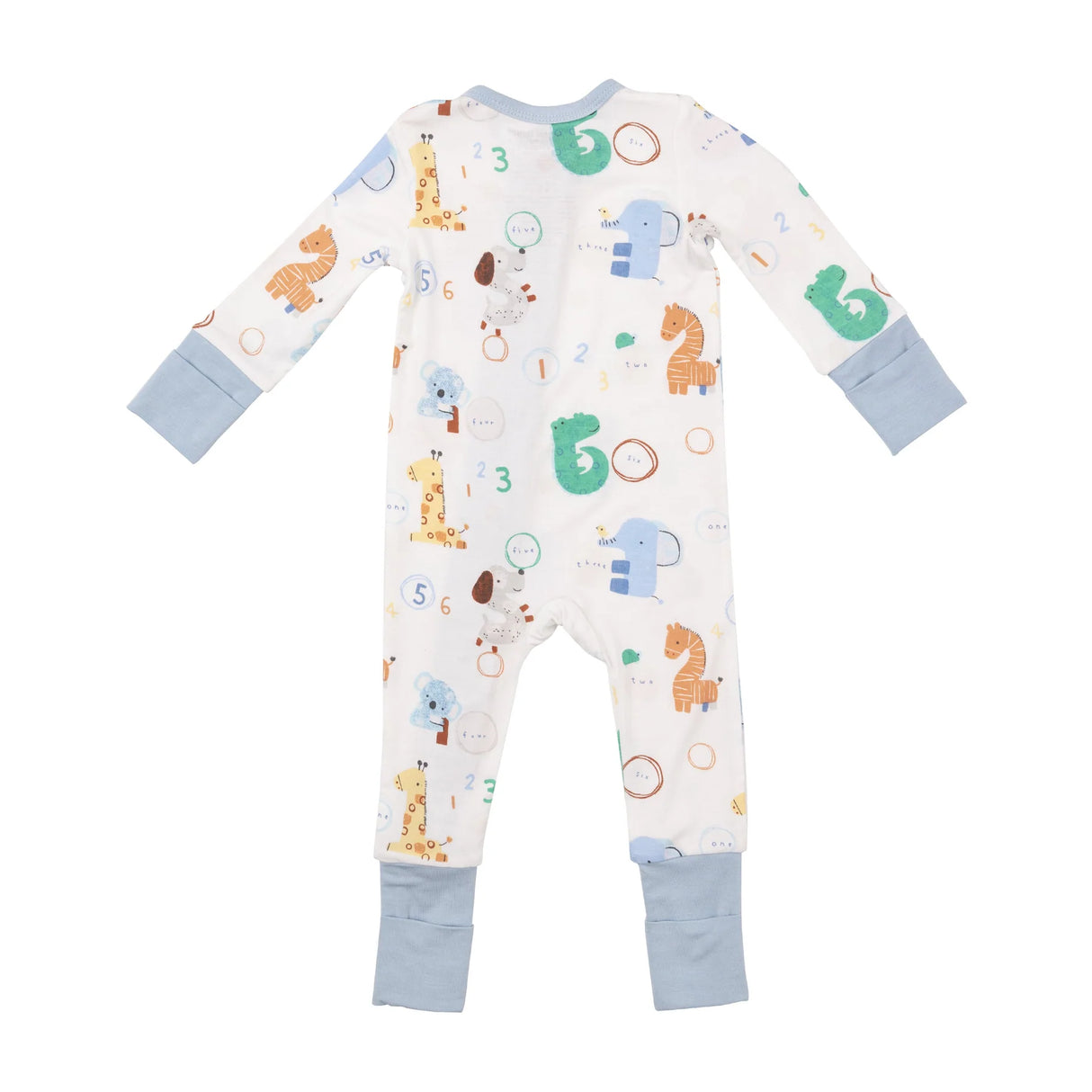 Two Way Zipper Romper - Animal Numbers | Angel Dear - Jenni Kidz