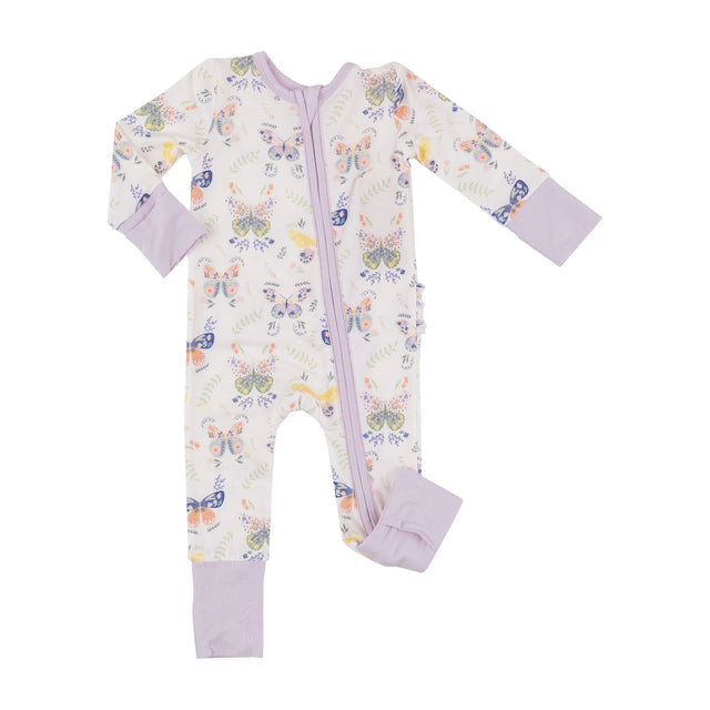 Two Way Zipper Romper - Botany Butterflies | Angel Dear - Jenni Kidz