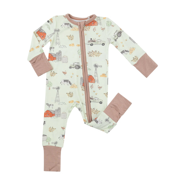 Two Way Zipper Romper - Hay Farmer | Angel Dear - Jenni Kidz