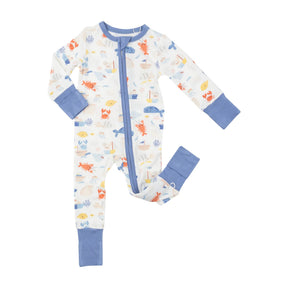 Angel Dear In The Ocean bamboo zipper romper for baby boys