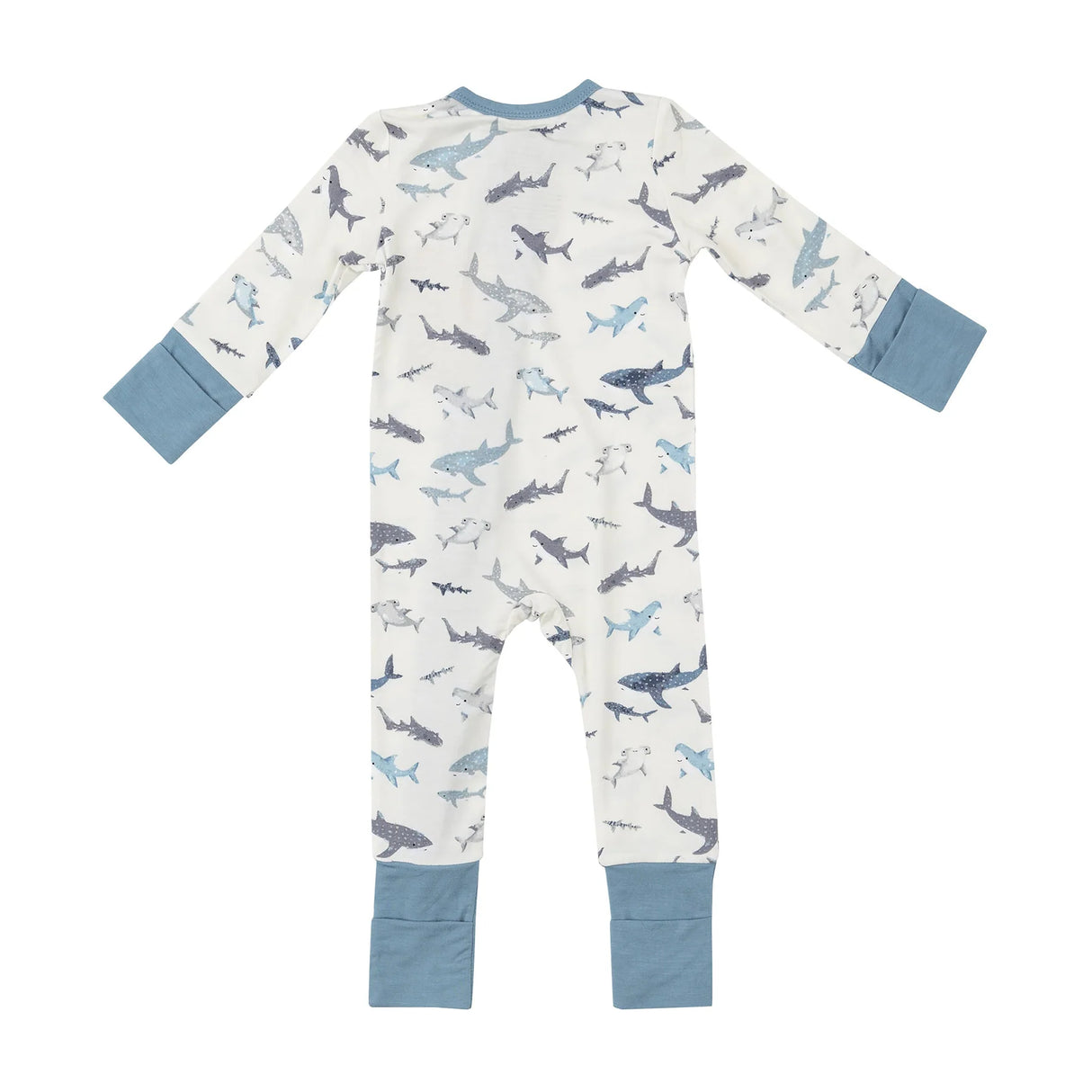 Two Way Zipper Romper - Sharks | Angel Dear - Jenni Kidz