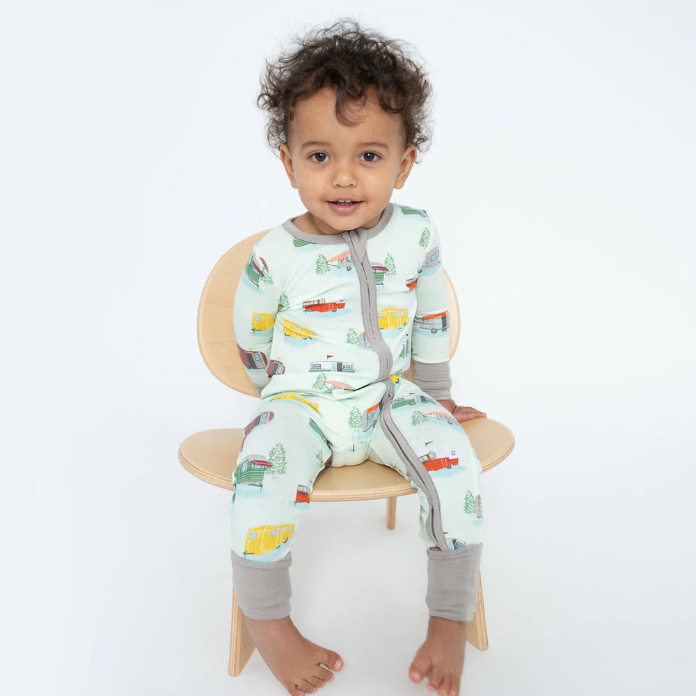 Two Way Zipper Romper - Vintage Campers | Angel Dear - Jenni Kidz