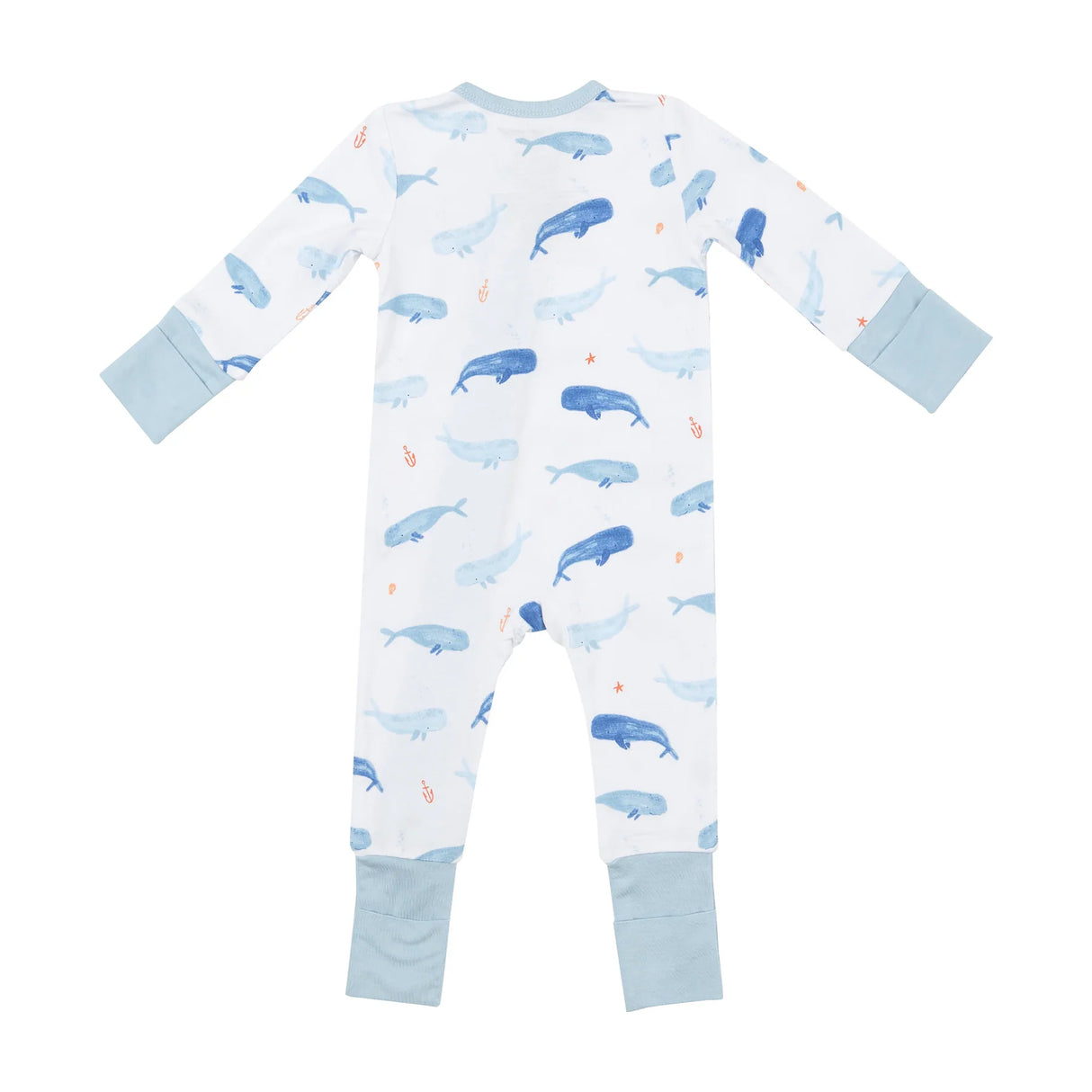 Two Way Zipper Romper - Whale Hello There | Angel Dear - Jenni Kidz