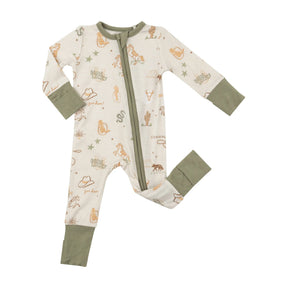 Angel Dear Wild Wild West western print zipper romper for baby boys