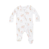 Two Way Zipper Ruffle Back Footie - Elephant + Bunny Ballerinas | Angel Dear - Jenni Kidz