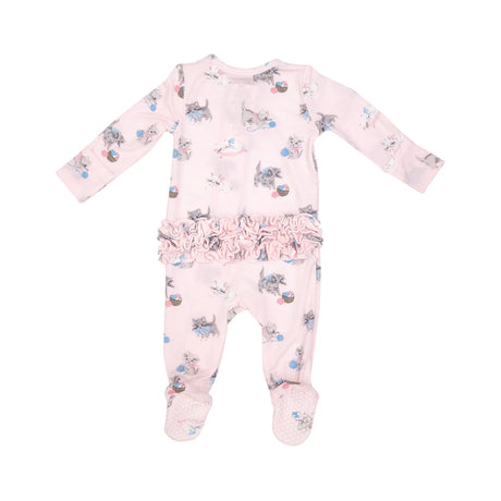 Two Way Zipper Ruffle Back Footie - Vintage Kitten | Angel Dear - Jenni Kidz