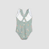 Floral Print on Dusty Green One-Piece Swimsuit | Petit Lem - Jenni Kidz