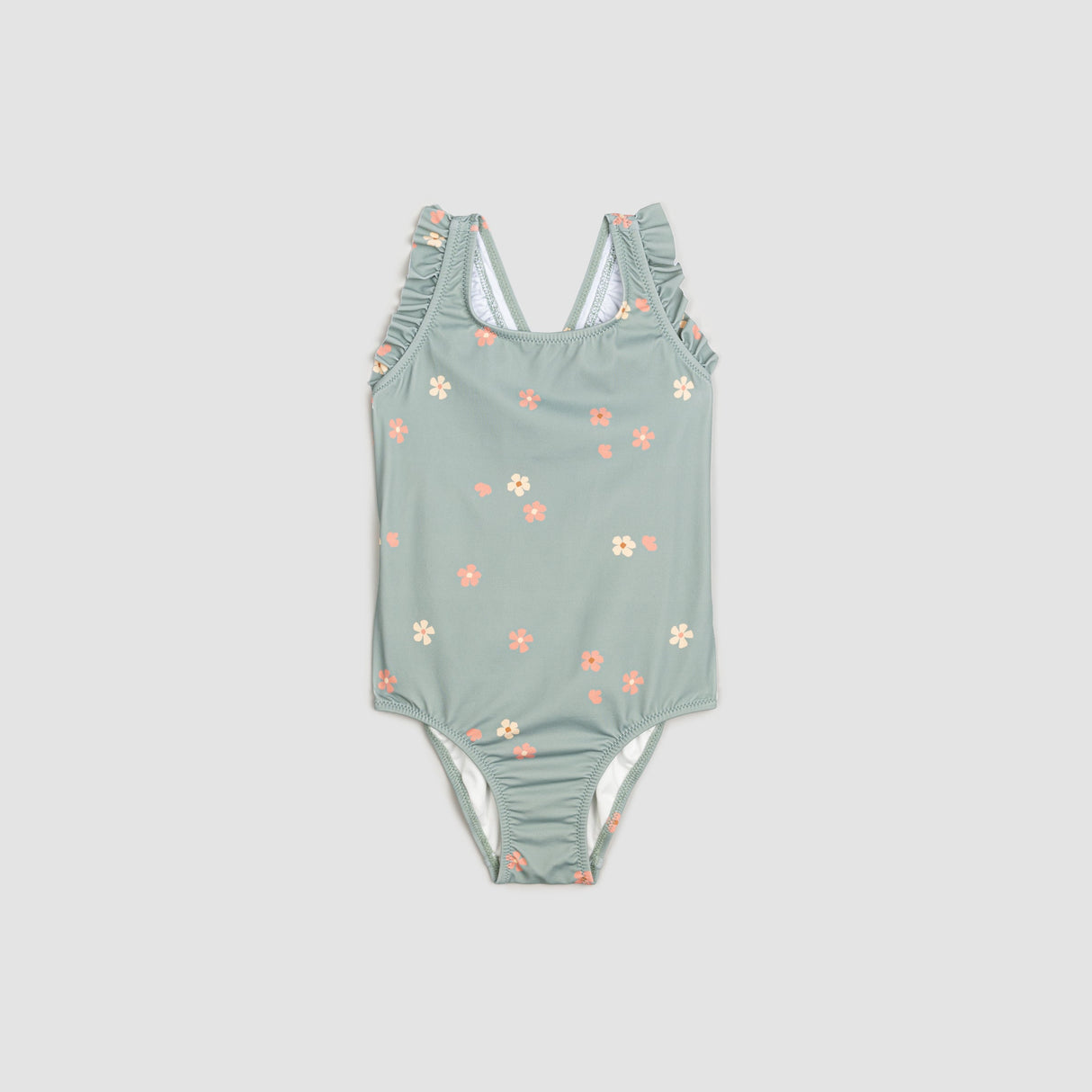 Floral Print on Dusty Green One-Piece Swimsuit | Petit Lem - Jenni Kidz