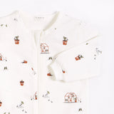 Greenhouse Print on Off-White Sleeper | Petit Lem - Jenni Kidz