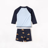 Navy Raglan Rashguard and Submarine Swim Shorts Set | Petit Lem - Jenni Kidz