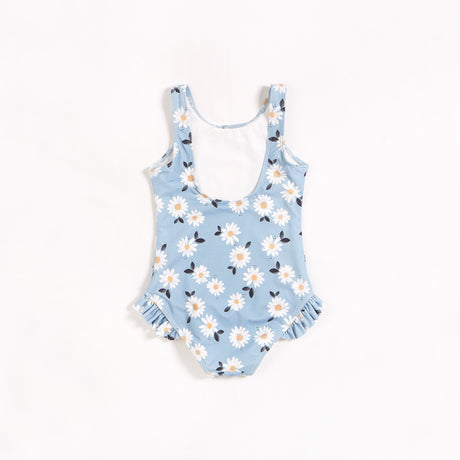 Daisies on Dusty Blue One-Piece Swimsuit | Petit Lem - Jenni Kidz