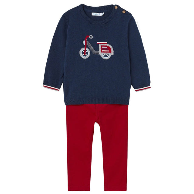 Navy/Red BOYS Long sleeved Sweater & Pant Set | Mayoral - Jenni Kidz