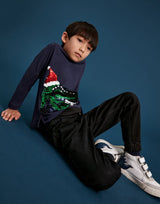 Boys Festive Dino Sequin T-Shirt  | Joules - Jenni Kidz