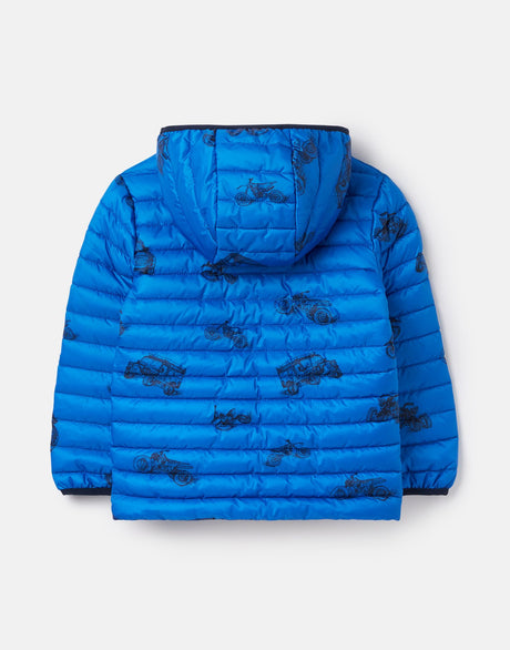 Boys Packable Jacket Blue Print Vehicles | Joules - Jenni Kidz