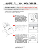 3-In-1 Multifunction Cover For Car Seat, Stroller, And Baby Carrier In Off-White | Deux par Deux | Jenni Kidz