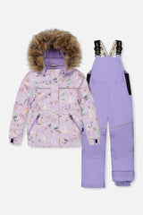 Two Piece Discover Snowsuit Purple Printed Cats-0