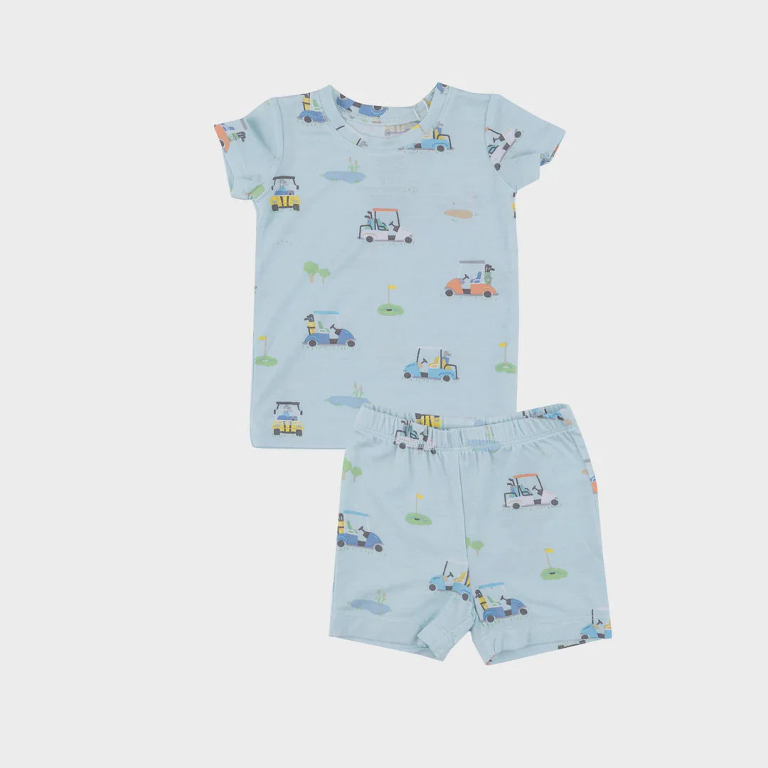 Short Loungewear Set - Golf Carts Blue | Angel Dear - Jenni Kidz